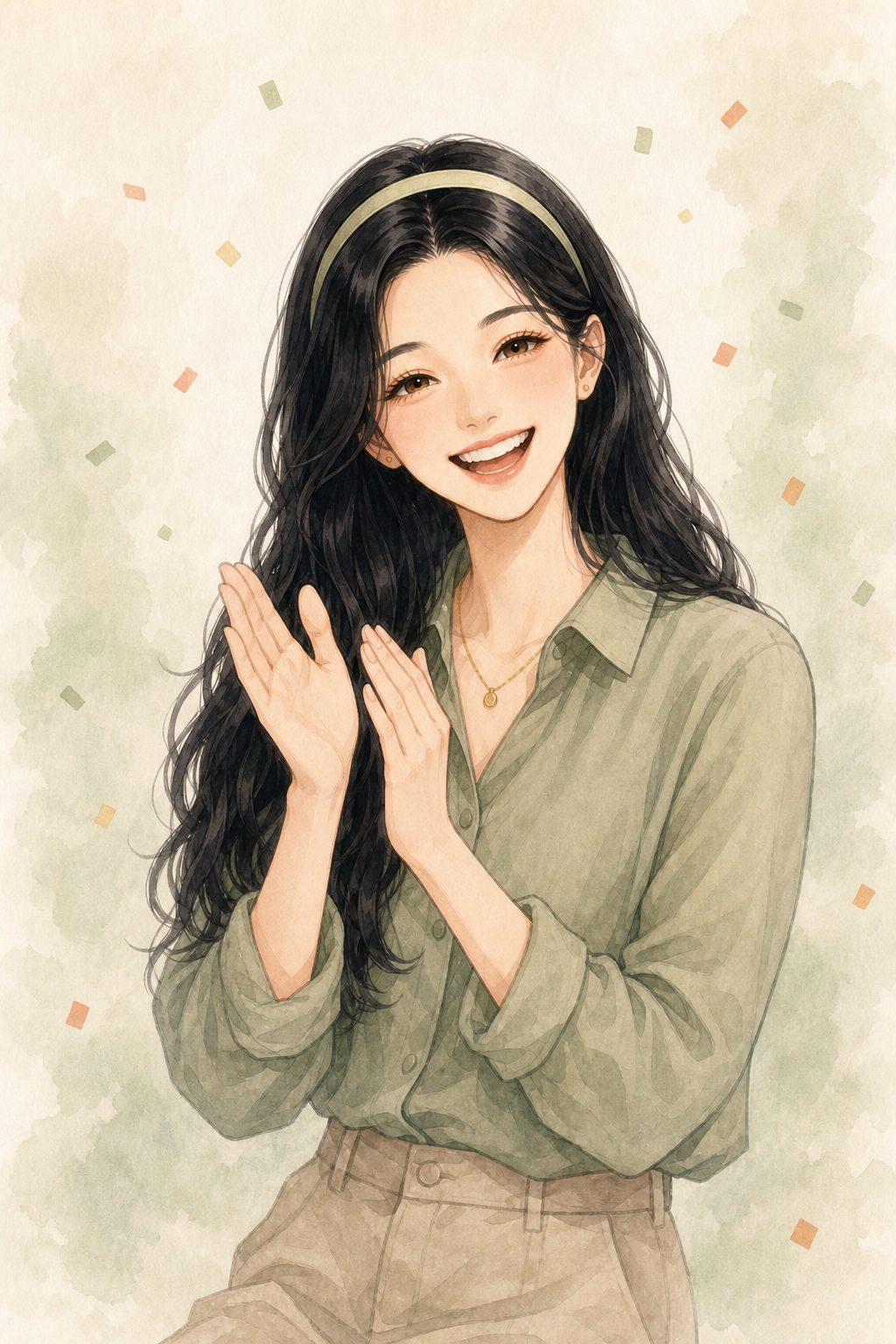 白艾莉小姐为学完的学员高兴